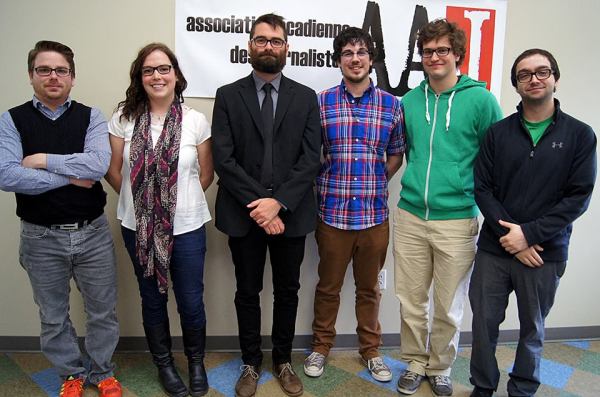 De gauche à droite, Patrick Lacelle, Marie-Claude Frenette, Pascal Raiche-Nogue, Mathieu Roy-Comeau, Antoine Trépanier et Marc-Samuel Larocque.